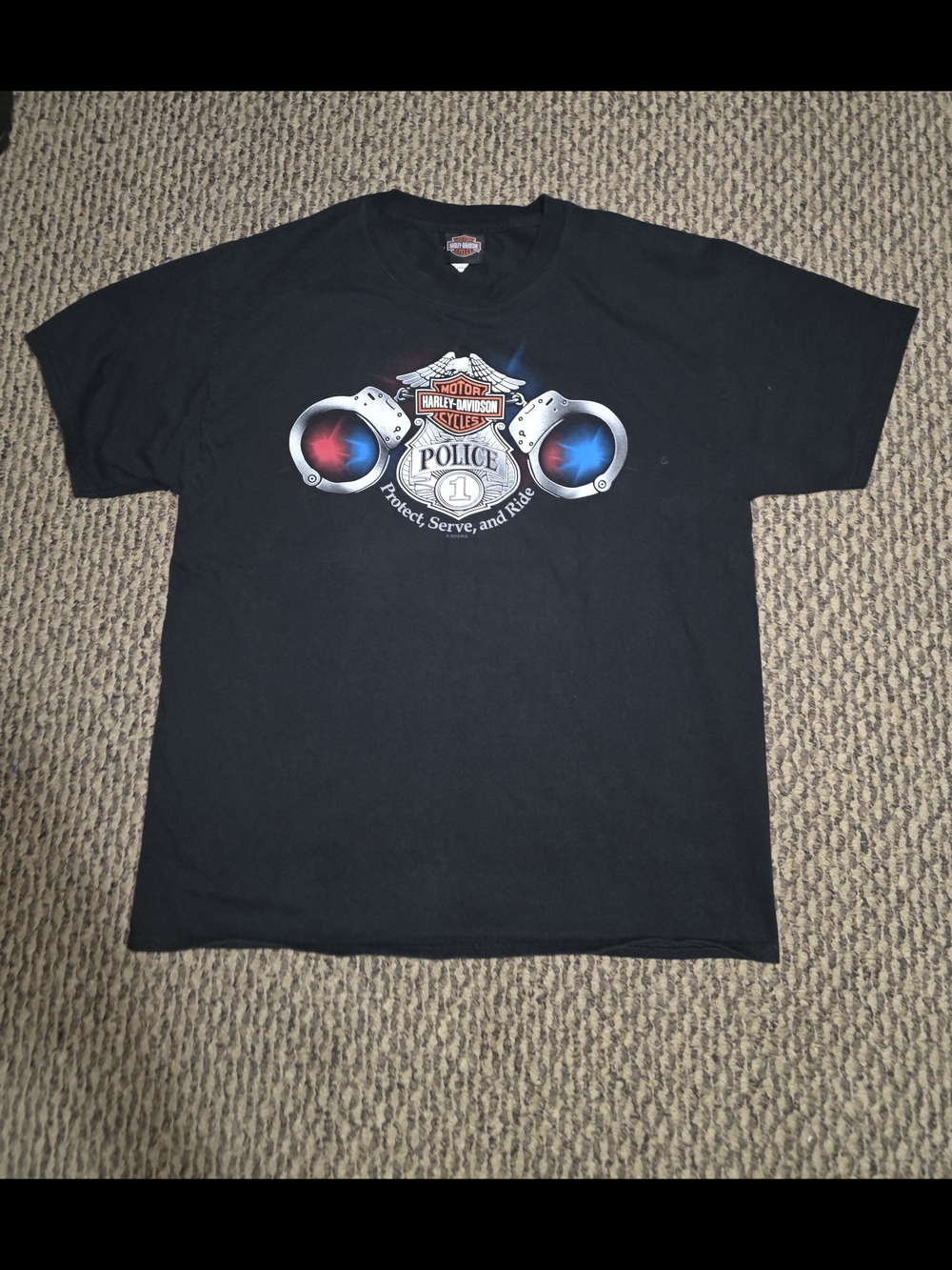 Harley-Davidson Black Police Graphic T-Shirt